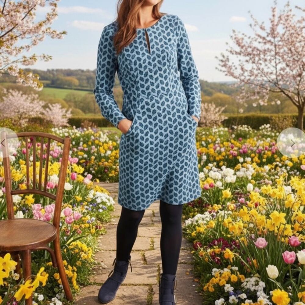Boden NWOT Caroline Corduroy extremely Rare paisley Dress Long Sleeve 12P